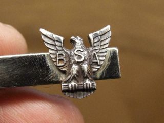 Vintage Sterling Silver Eagle Boy Scouts of America BSA Tie Clip 6