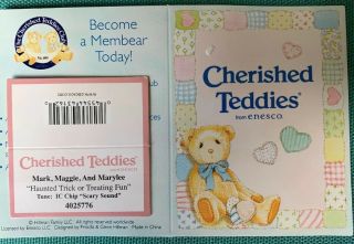 Cherished Teddies HAUNTED TRICK OR TREATING FUN Mark Maggie Marylee Signed 7