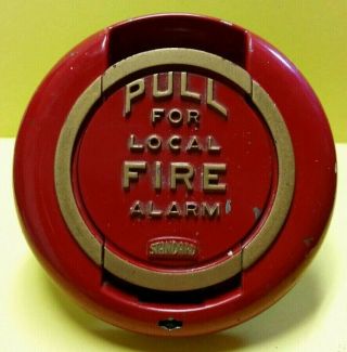 Rare Vintage The Standard Electric Time Co Model 700 Red & Gold Round Fire Alarm