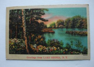1942 Greetings From Lake Ozonia York Postcard