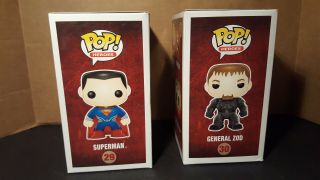 (2) POP Funko Heroes Superman 29 & General Zod 30 2
