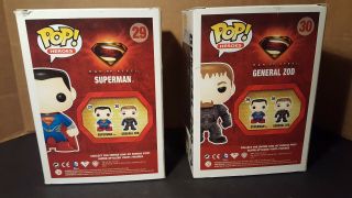 (2) POP Funko Heroes Superman 29 & General Zod 30 3
