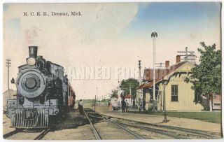 Train At Station Depot M C R R,  Decatur Mi Michigan Van Buren Co 1911