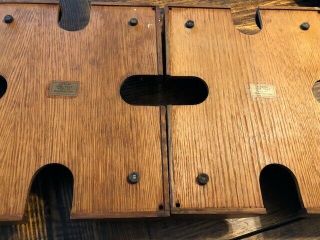 Vintage Globe Wernicke A - 2 Stacking Desk Wood Dovetailed Trays 4