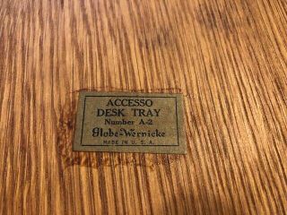Vintage Globe Wernicke A - 2 Stacking Desk Wood Dovetailed Trays 5