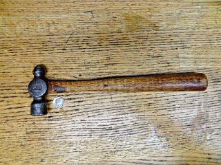 Vintage Plumb Small Ball Peen Hammer,  Wood Handle Total 8.  2 Oz