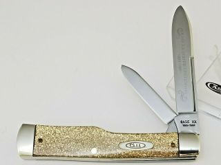 1989 1 Dot Case Xx Gs230 Large Gunstock Jack Knife 4 " Goldstone Celluloid Handle