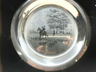 Franklin Sterling Silver James Wyeth Bowl " Riding To The Hunt " In Folder