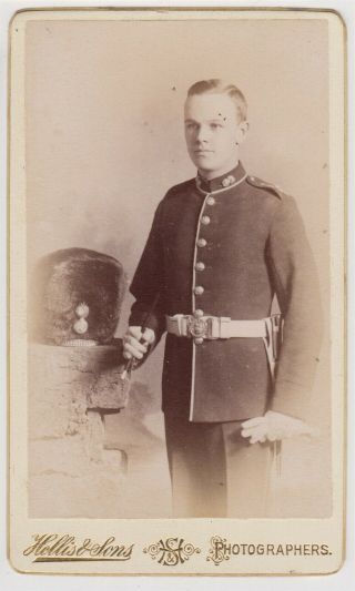 Military Cdv - London,  Young Grenadier Soldier With Bearskin Hat
