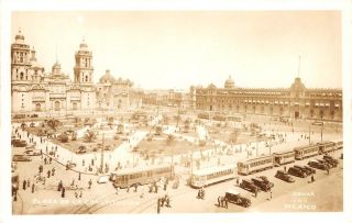 Rppc Plaza De La Constitucion,  Zócalo,  Mexico City Ca 1930s Vintage Postcard