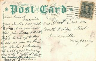 1909 Boys Swimming Mill ' s Pond Morristown NJ post card 2