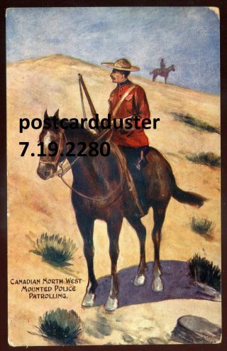 2280 - North West Canada 1909 Mounted Police Patrolling.  Rcmp Artist Signed