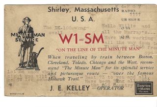 Qsl 1957 Shirley Ma Boston Maine Railroad Radio Card