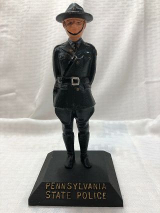 Pennsylvania State Police Cast Iron Figure Vintage 9 "