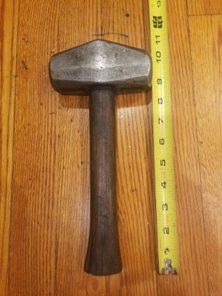 Vintage 4 Lb Sledge Hammer Blacksmiths Tool Rounded Face