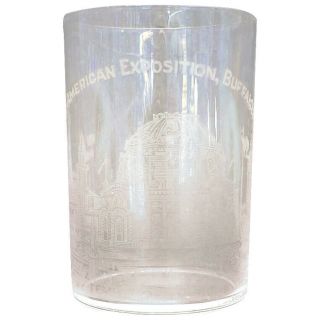 Pan American Exposition Whiskey Glass - Buffalo,  Ny - 1901 - The Temple Of Music