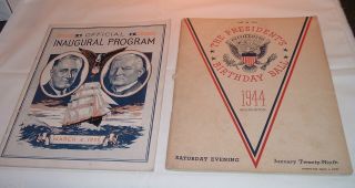 Fdr President Franklin Roosevelt Inaugural And Birthday Ball Official Programs