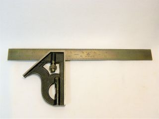 Vintage Starrett Machinists Combination Square No.  4 12 " Hardened Steel Ruler