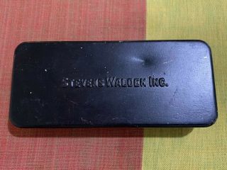 Vintage Stevens Walden Inc Tool Case Box Empty Metal Heavy Black Green Socket