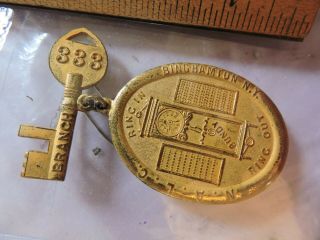 Rare 1895? Binghamton Ny Post Office Carrier Nalc Bundy Time Clock Badge Tdbr