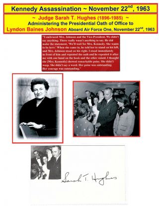 [john F.  Kennedy] Assassination Related Personality Judge Sarah Hughes Admin