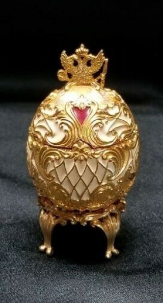 Joan Rivers Imperial Treasures 2 Musical Palace Egg With Stand - Pre Owned
