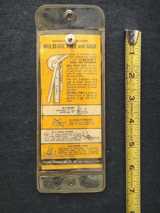 Vintage General Tool No.  16 Multi - Use Rule and Gage in Case w/ Instructions 2