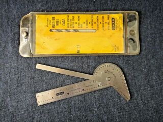 Vintage General Tool No.  16 Multi - Use Rule and Gage in Case w/ Instructions 3