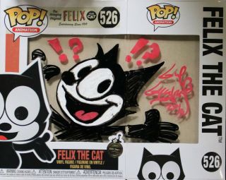 Felix The Cat Guy Gilchrist Custom Drawing Funko Pop Signed With Toy