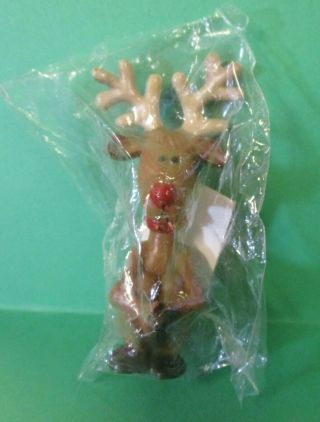 Hallmark Merry Miniature 1974 Cross Legged Reindeer In Paper Rare