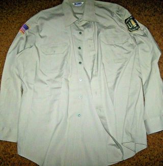 Usfs L/s Khaki Shirt,  U.  S.  Forest Service,  Size X - Large 2