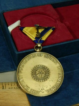 Rotary International Club Paul Harris Fellow [WAKO] Medal Pendant w/ Case Vtg 4