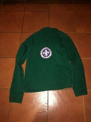 Vintage 1960s Boy Scouts Green Jacket with 1967 World Jamboree Patch and more. 5