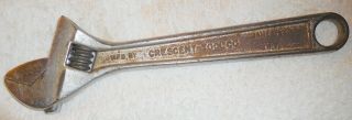 Vintage Crescent Tool Co.  8 " Inch Adjustable Wrench Crestoloy Jamestown N.  Y.