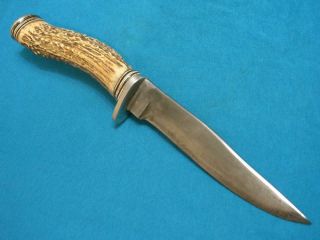 Vintage " Fh " Custom Mountain Man Stag Hunting Skinning Survival Bowie Knife Knives
