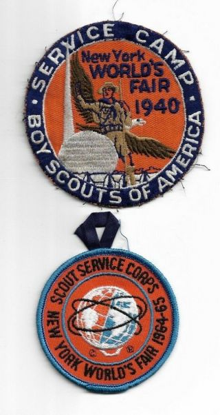 Boy Scout 1940 World Fair Patch &1964 - 65 Patch With Loop