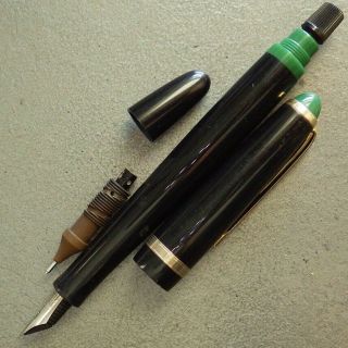 Green Black KOHINOOR 3060 Piston Fountain Pen ReNew 2556 F Nib,  3 Stylopoint 5