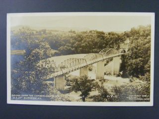 Burnside Kentucky Ky Bridge Over Cumberland River Real Photo Postcard Rppc 1940