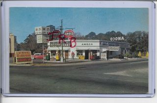 Amoco Gas Station & 3 Way Restaurant Folkston,  Ga 1959