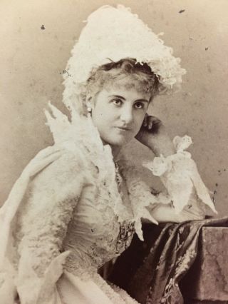 Theater Actress Fanny Davenport Antique Sarony Cabinet Card Photo Portrait