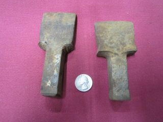 Two Antique/vintage Hand Forged Blacksmith Anvil Tools - Wedges