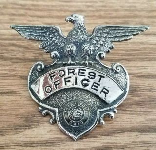 Vintage Obsolete Ohio Forest Police Officer Hat Badge