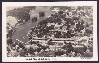 Circa 1930 Real Photo Rppc Postcard Aerial View Of Lakefield,  Ontario Canada