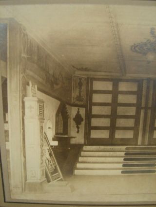 ANTIQUE CABINET PHOTOGRAPH MOVIE THEATER LOBBY W/ 1911 SILENT MOVIE POSTER 5