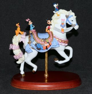 Disney Lenox 2004 Animated Classics Carousel Horse Mickey Donald Goofy Pluto