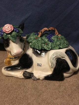 Fitz And Floyd Heidi Holstein Cow Soup Tureen With Lid (no Ladle) 1994 No Box