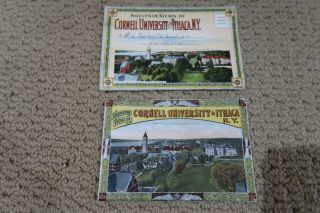 Two Vintage Souvenir Postcard Booklets Cornell University Ithaca Ny V2