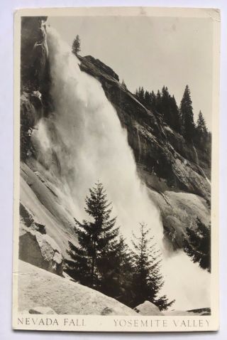 1949 Nevada Falls Yosemite Valley California Rppc Real Photo Postcard Post.