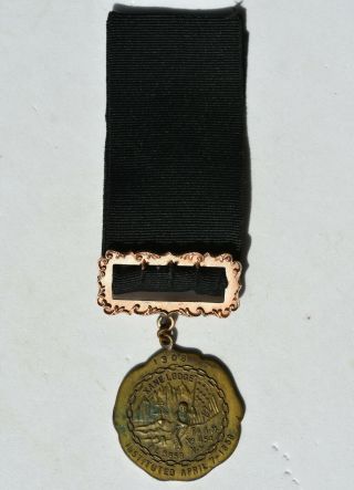1908 Kane Lodge Medal Ribbon 50th Anniversary No 454 Ny Masonic Freemason Arctic