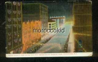 1913 Postcard Syracuse Ny Salina St.  At Night Ka - Noo - No Karnival Week